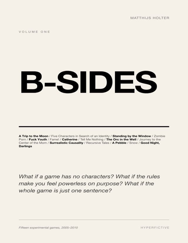 B-Sides Volume 1 experimental RPG collection cover