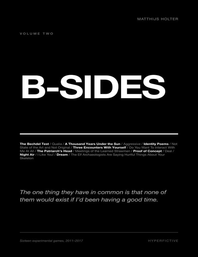 B-Sides Volume 2 experimental RPG collection cover